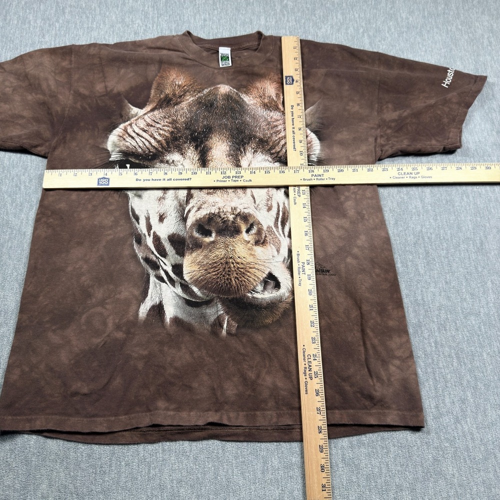 The Mountain T-Shirt Mens XL Brown Houston Zoo Giraffe Print Graphic Crewneck Te - Picture 3 of 5
